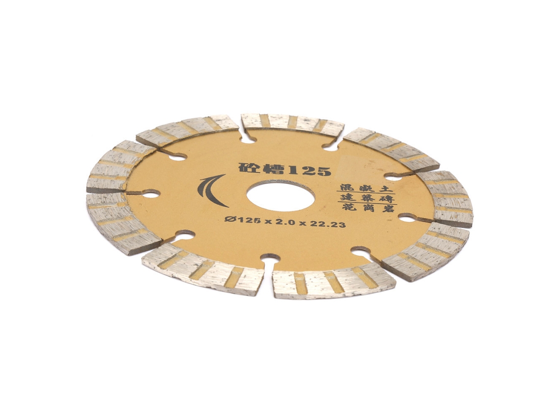 Disco de serra diamantado segmentado de 125 mm para cortar concreto, pedra, mármore e granito.