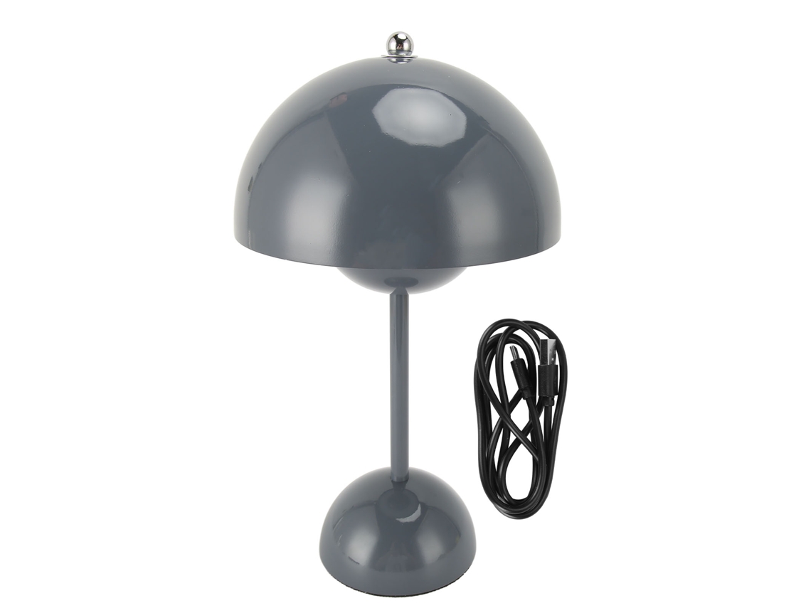 Rebe-lâmpada De Mesa Sem Fio Tática Regulável Led Recarregável Usb Com Capa De Cogumelo Para Quarto E Escritório Cinza