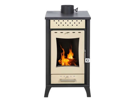 Fogão a Lenha Olga Bege Potência 15 Kw L45 5Xp48 5Xh91 DIVINA FIRE