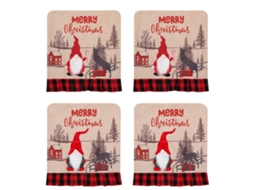 Laxiscreed Conjunto De 2 Capas De Cadeira Em Tecido Xadrez E Poás Para Decoração Elegante