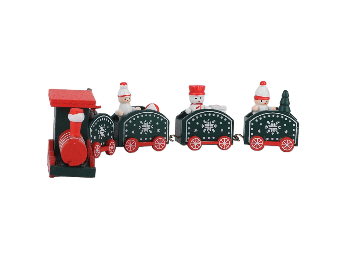 Ats brinquedo Trem de Papai Noel de Madeira Mini Trem de Natal Presente para Crianças Decoração Infantil Verde