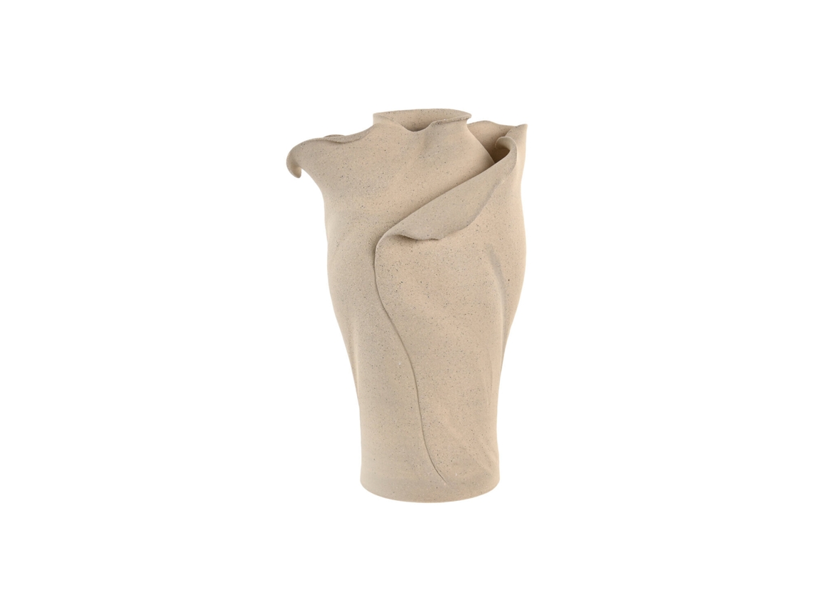 Vaso Artesanal de Cerâmica Orgânica, Branco, 24x24x37cm ALEXANDRA HOUSE LIVING