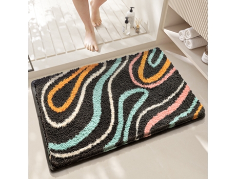 Tapetes de Banho Antiderrapantes Absorventes de Secagem Rápida para Decoração de Banheiro Padrão 4 EVELTEK 50x80cm