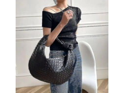 Bolsa de ombro de couro de luxo 2026, moderna, em malha macia, com bolso interno, versátil para mulheres.