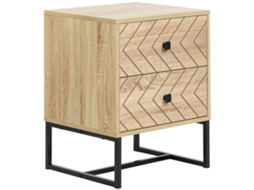 Mesa de cabeceira com 2 gavetas, madeira, para quarto, 48x39,5x60 cm