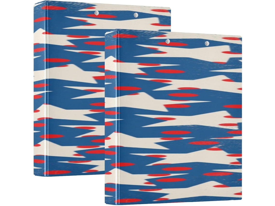 Pasta Escolar Vintage de 1/2 Polegadas, 3 Anéis com Sacos Internos, Pacote com 1/2 Unidades, Material de Escritório