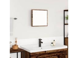 Vidaxl Espelho De Banheiro Led Madeira Antiga 40 X 37 X 8.5 Cm
