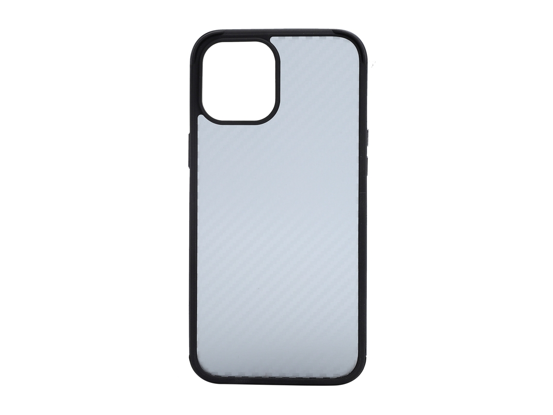 Capa para iPhone 12 Pro Max com Textura de Fibra e Moldura de Metal