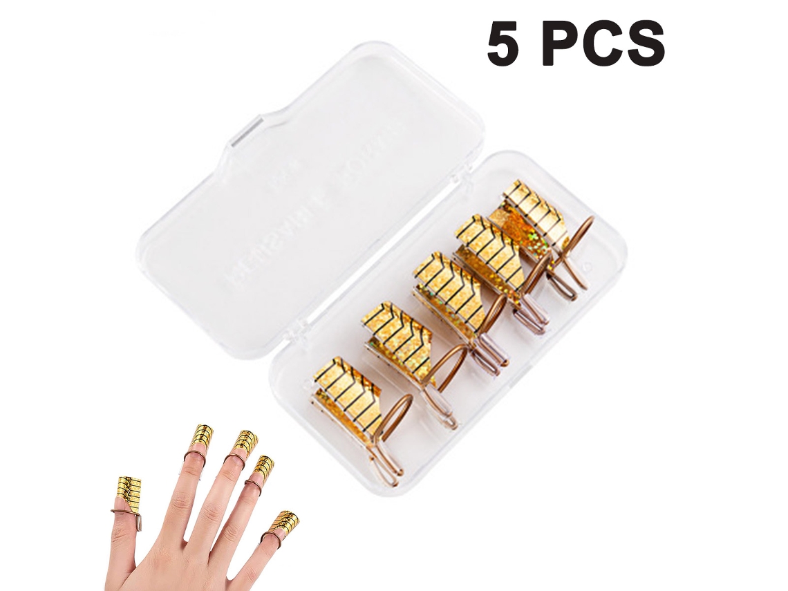Extensão De Unha Ajustável, 5pcs Moldes Guia Protetor Pontas De Unha Acrílico Gel Uv Protetor Francês Moldes Para Nail Art Manicure Acessório Salão Ca