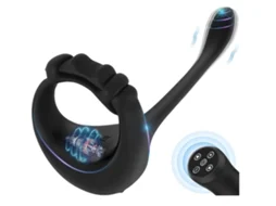 3 Em 1 Vibrating Taint Teaser Com Controle Remoto, 10 Frequências, Anel De Pênis Ajustável E Vibrador Anal, Brinquedos Sexuais Para Homens, Preto