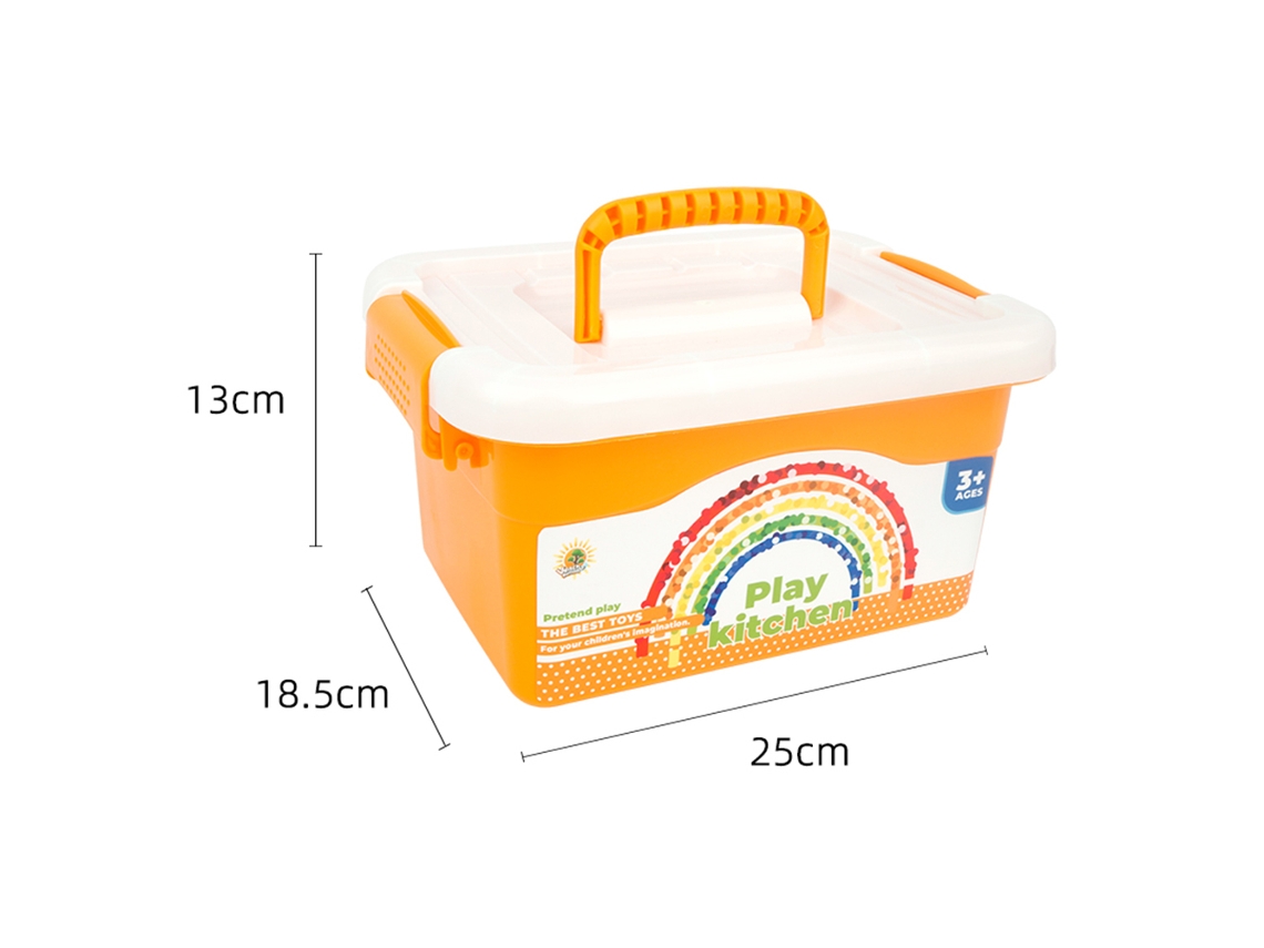 Primerox 38 Peças Conjunto de Cozinha Infantil com Estojo Brinquedo Educativo Presente para Crianças 3+