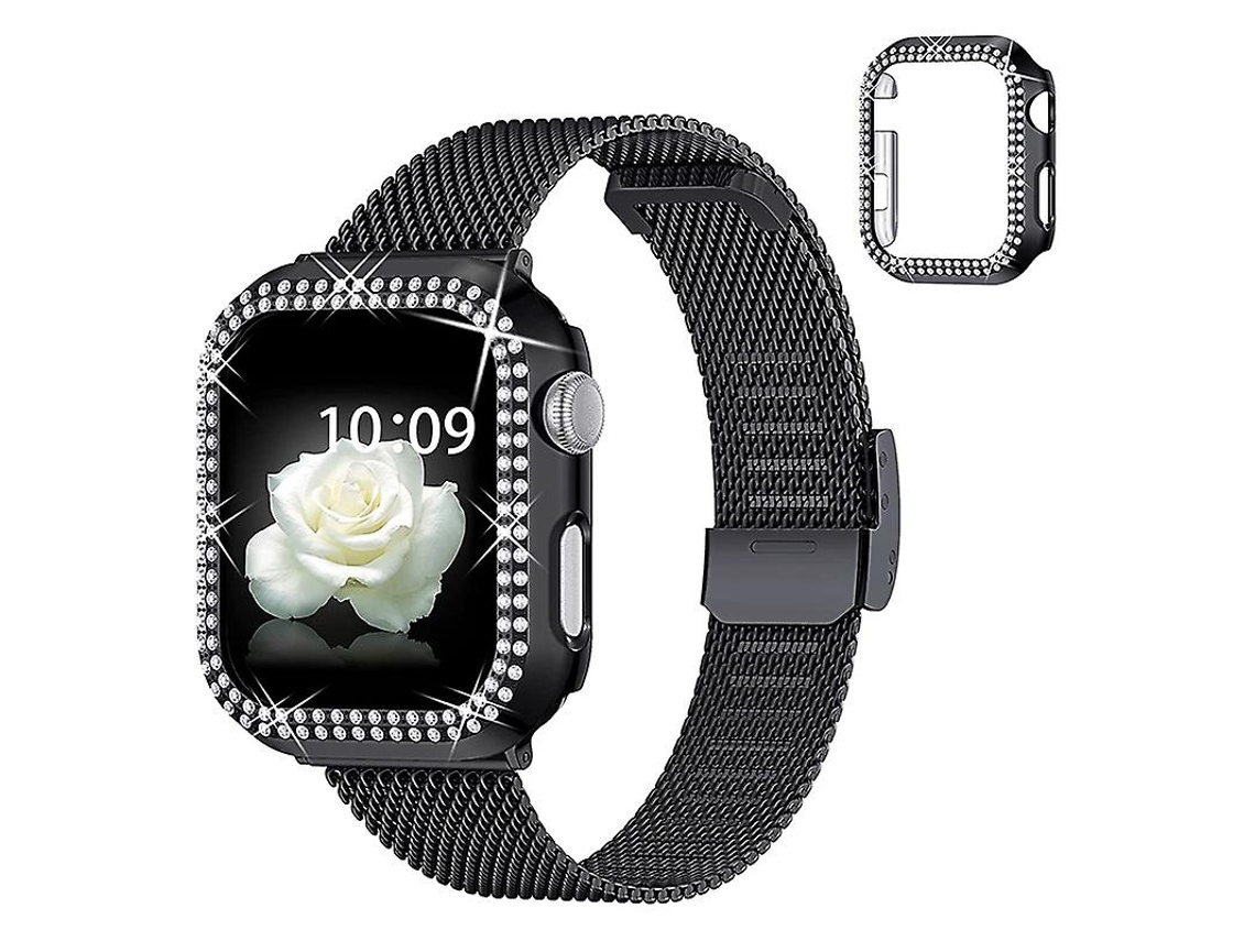 Pulseira Para Apple Watch 1/2/3 42 Mm, Incluindo Capa De Pc E Decoração Em Fileira. Olysi Shop