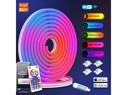 2m-lixincorda Fita Led Rgb Neon Inteligente Com Bluetooth, Luzes De Cor Que Mudam, Fita Led De Silicone Neon Com Controlo Por Aplicação Wifi + Bluetoo