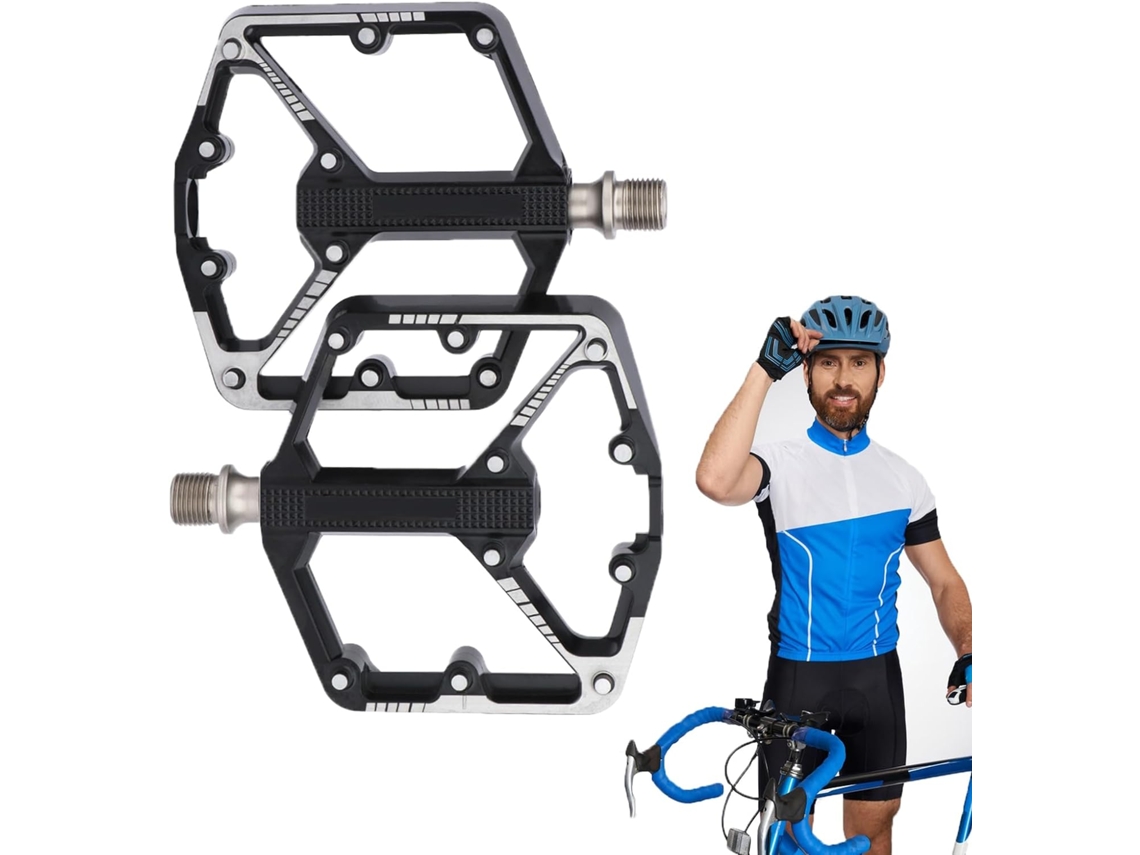 Pedais de ciclismo, reposicionamento de pedais planos de alumínio, modelo longo