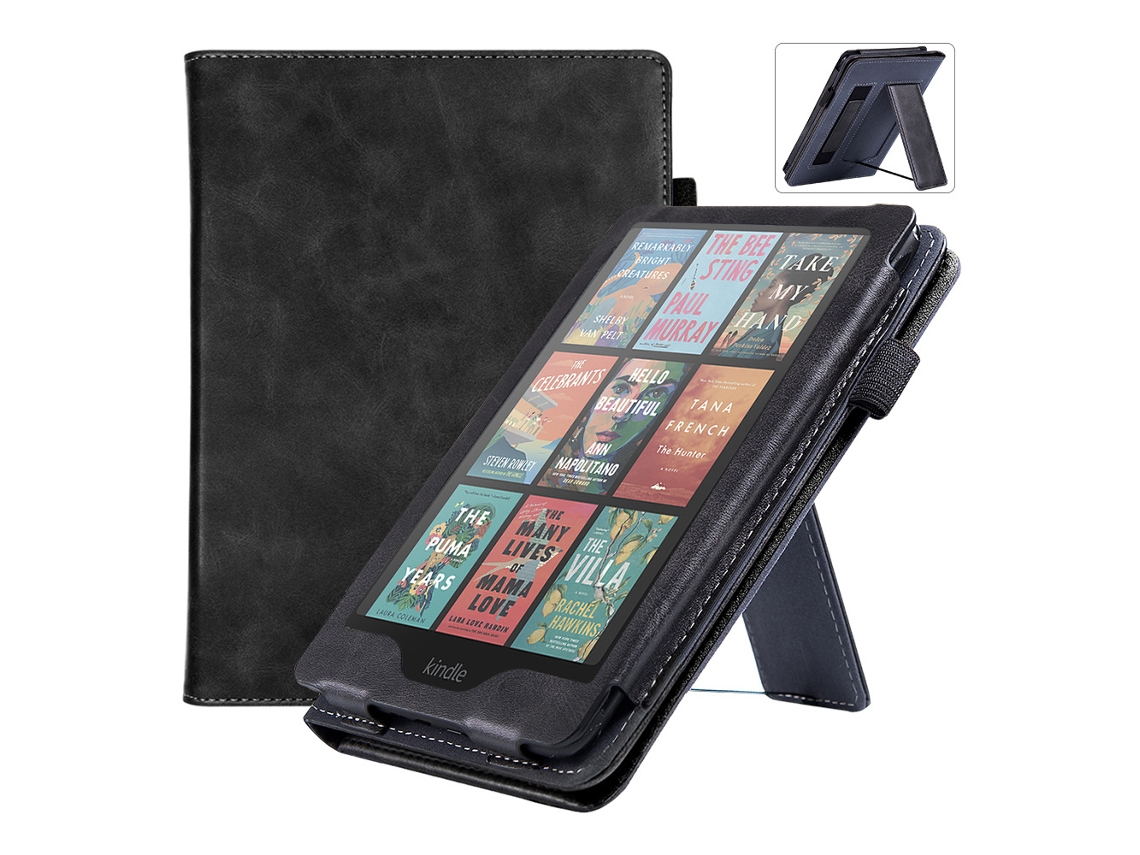 Capa Panoona Para Kindle Paperwhite 7 Polegadas 12ª Geração 2024 Com Suporte Integrado E Pulseira De Mão Preto