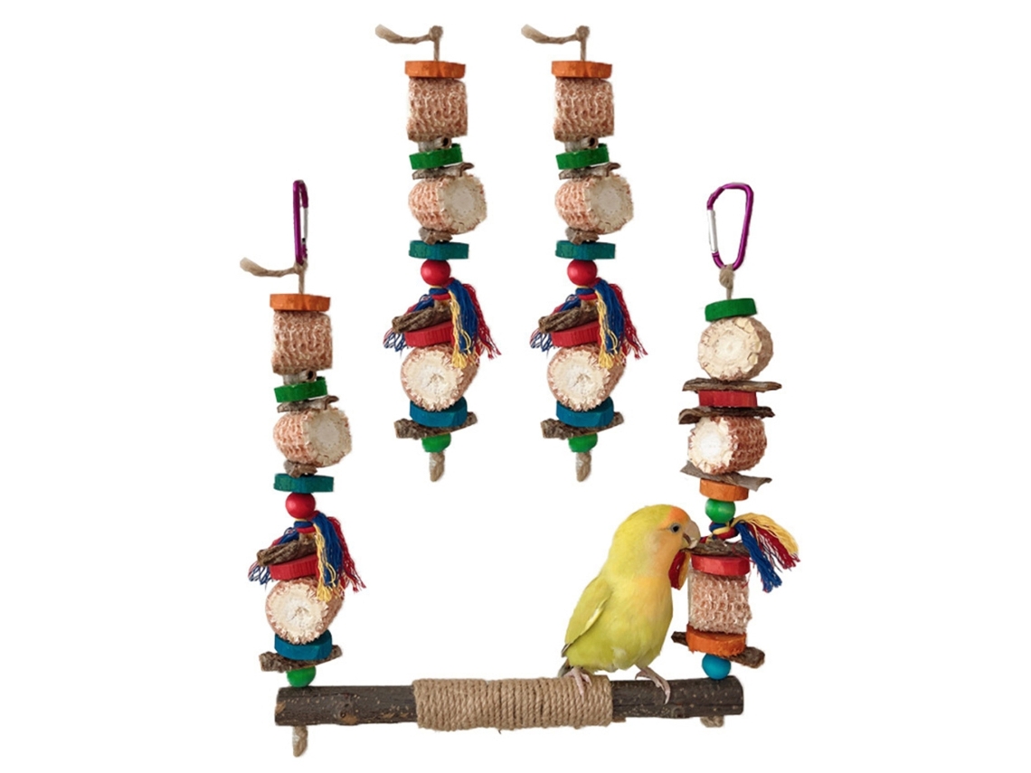 Conjunto de balanço AQUAFORGE para pássaros com suporte de balanço e rede
