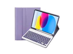 Lurelia Capa Com Teclado Bluetooth Para Ipad Mini4 Com Suporte Para Caneta, Layout Pt, Roxo