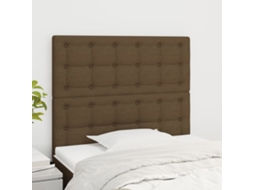 Vidaxl Cabeceira 90x5x118/128 Cm Tecido Castanho Escuro