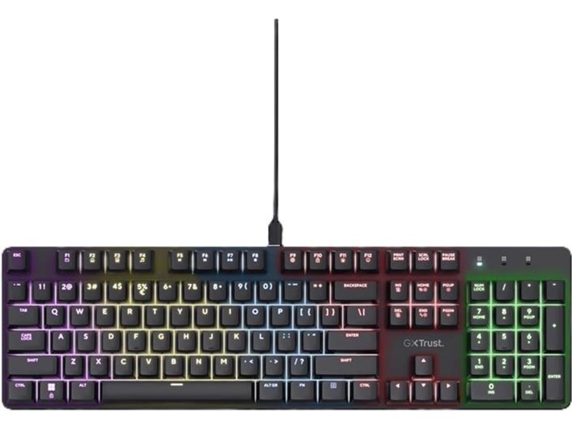 Teclado Gaming TRUST GXT 871 Zora (Mecânico - Português - Preto)