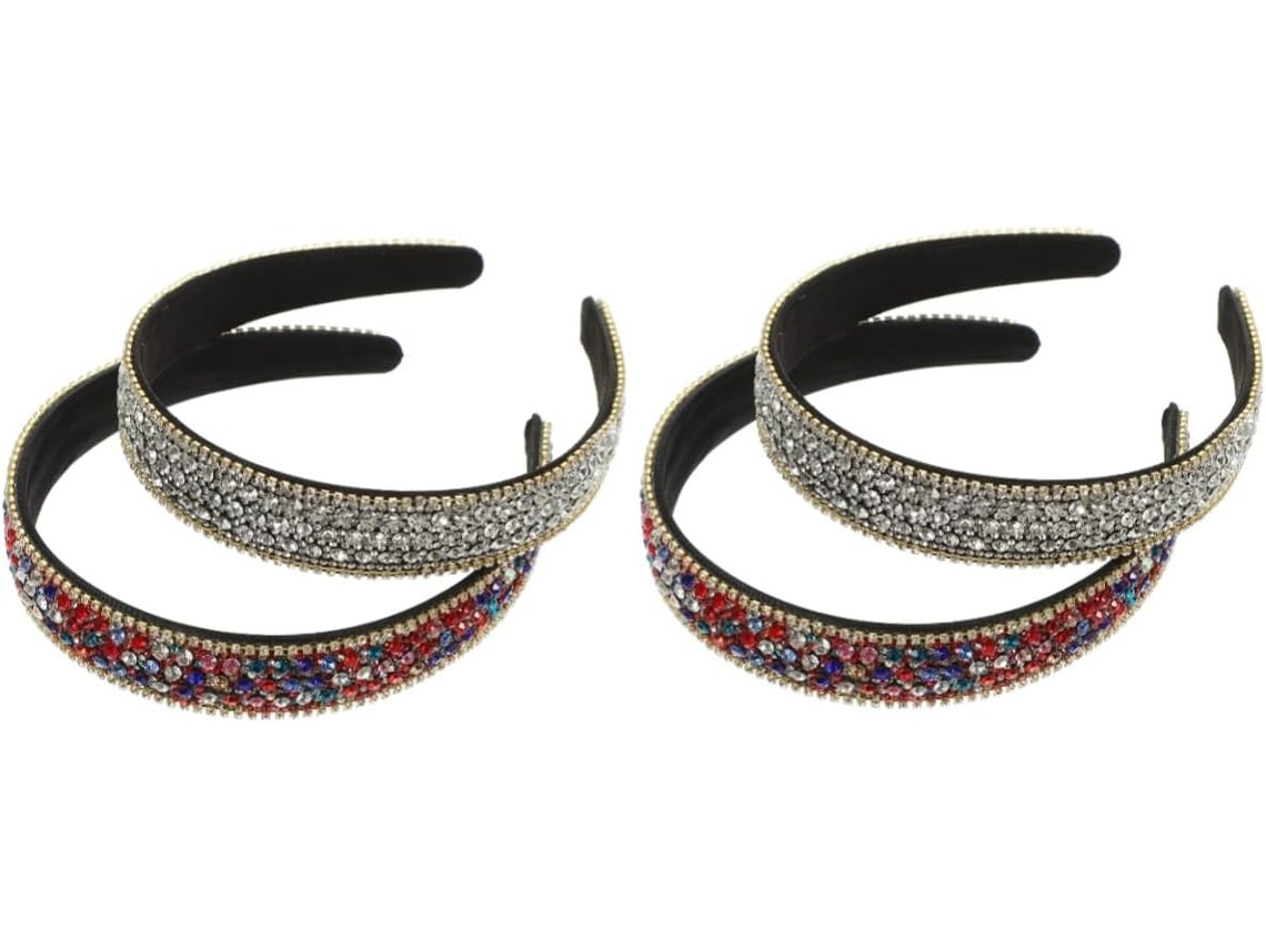 Conjunto De 4 Tiaras Deslumbrantes Com Strass Para Mulheres - Acessórios De Cabelo Elegantes