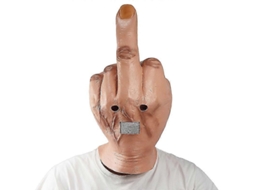 Máscara De Halloween Do Dedo Médio, Máscara De Látex Com Paródia Do Dedo Médio Olysi Shop