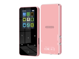 MP3 YIZHOOD S308 (4G) Bluetooth 2.0Inch Metal HiFi Support Card alto-falante embutido rosa