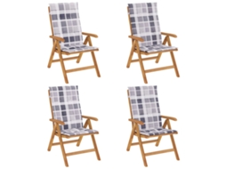 Reclining Folding Chair, Reclining Folding Chairs Vidaxl Marrom Madeira (120 X 50 X 3 Cm)