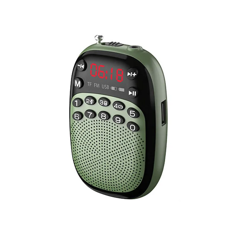 Mini Rádio Fm/dsp Recarregável Alto falante Bluetooth Sem Fio Integrado Gravação Cartão Tf MDUG (verde)