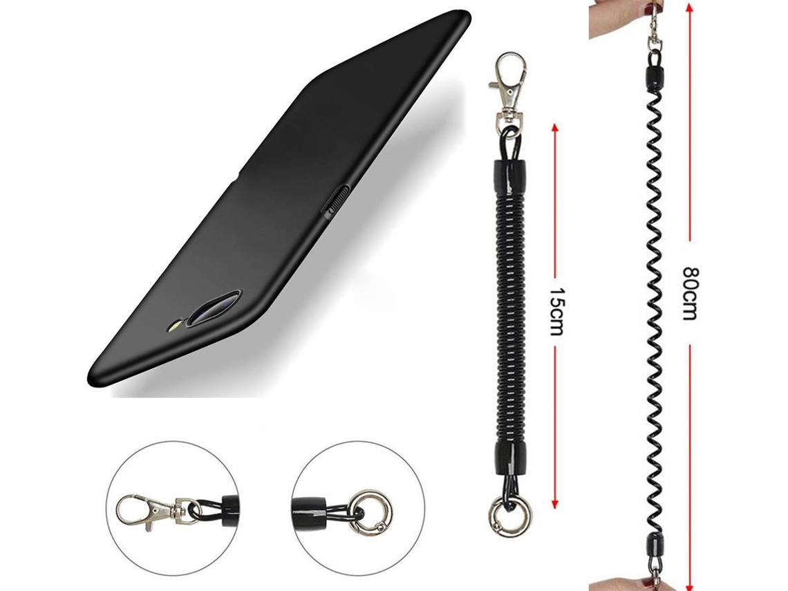 Capa Oneplus 5 Turtleshell com Cordão Anti-Roubo Preto