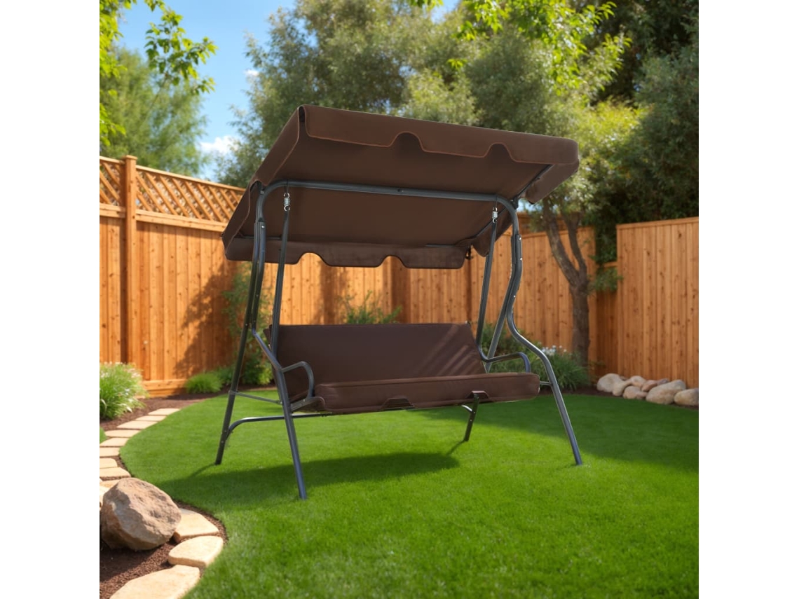 Vidaxl Baloiço De Jardim 170x110x153 Cm Cor Café