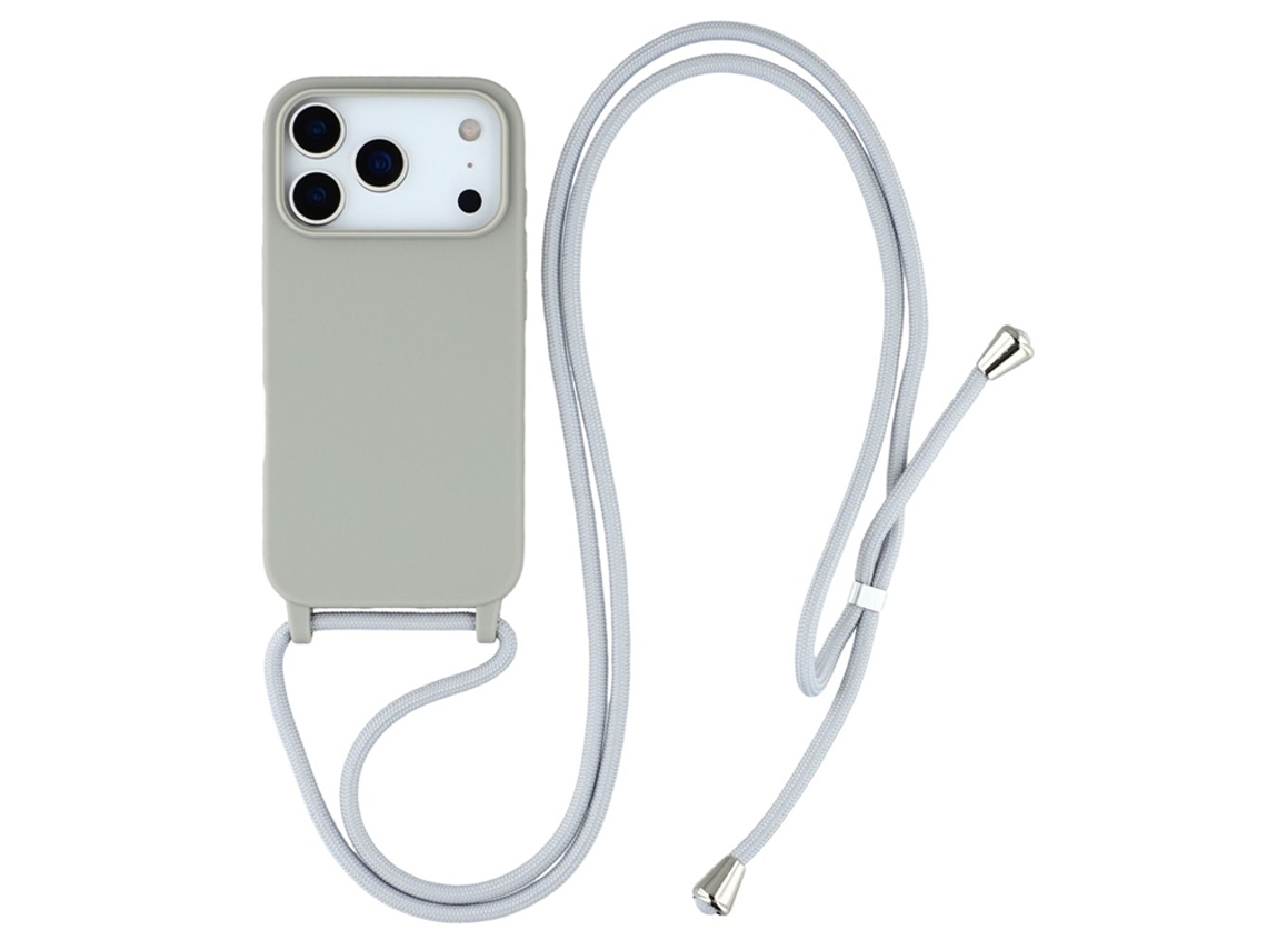 Capa Para Iphone 17 Pro Em Tpu Resistente A Impactos Com Cordão - Cinza