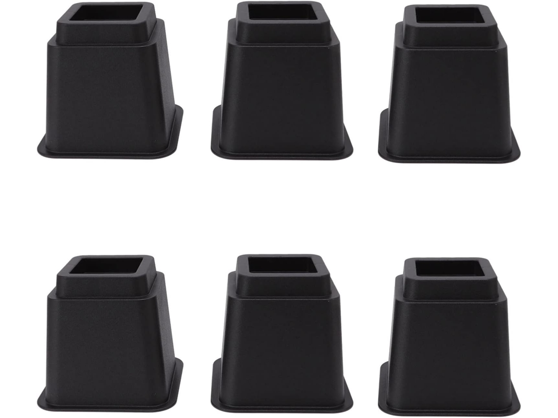 Conjunto De 6-elevadores Cama Plástico, Elevadores De Móveis Trapezoidais 5-polegadas