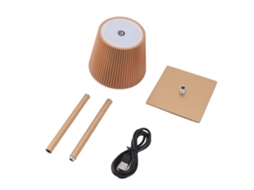 Lâmpada de Mesa Sem Fio Led Recarregável 3600mah com 3 Cores e Dimmer Contínuo Ouro | S/MARCA