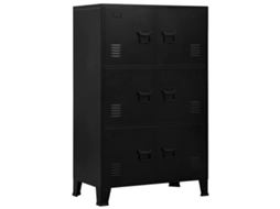 Aparador de Arrumação Industrial 75x40x120 cm Aço Preto MAISON EXCLUSIVE