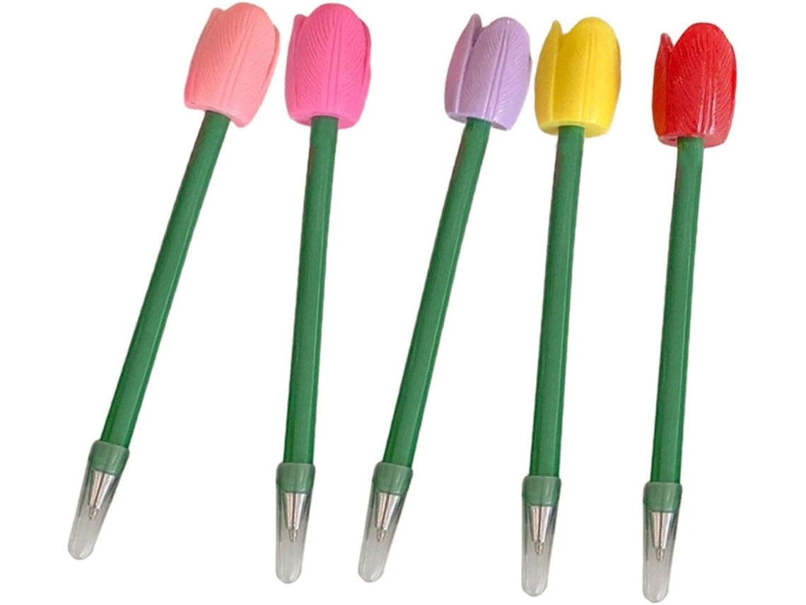 Conjunto De 5 Canetas Esferográficas Tulip Da Coloridas Com Ponta Fina