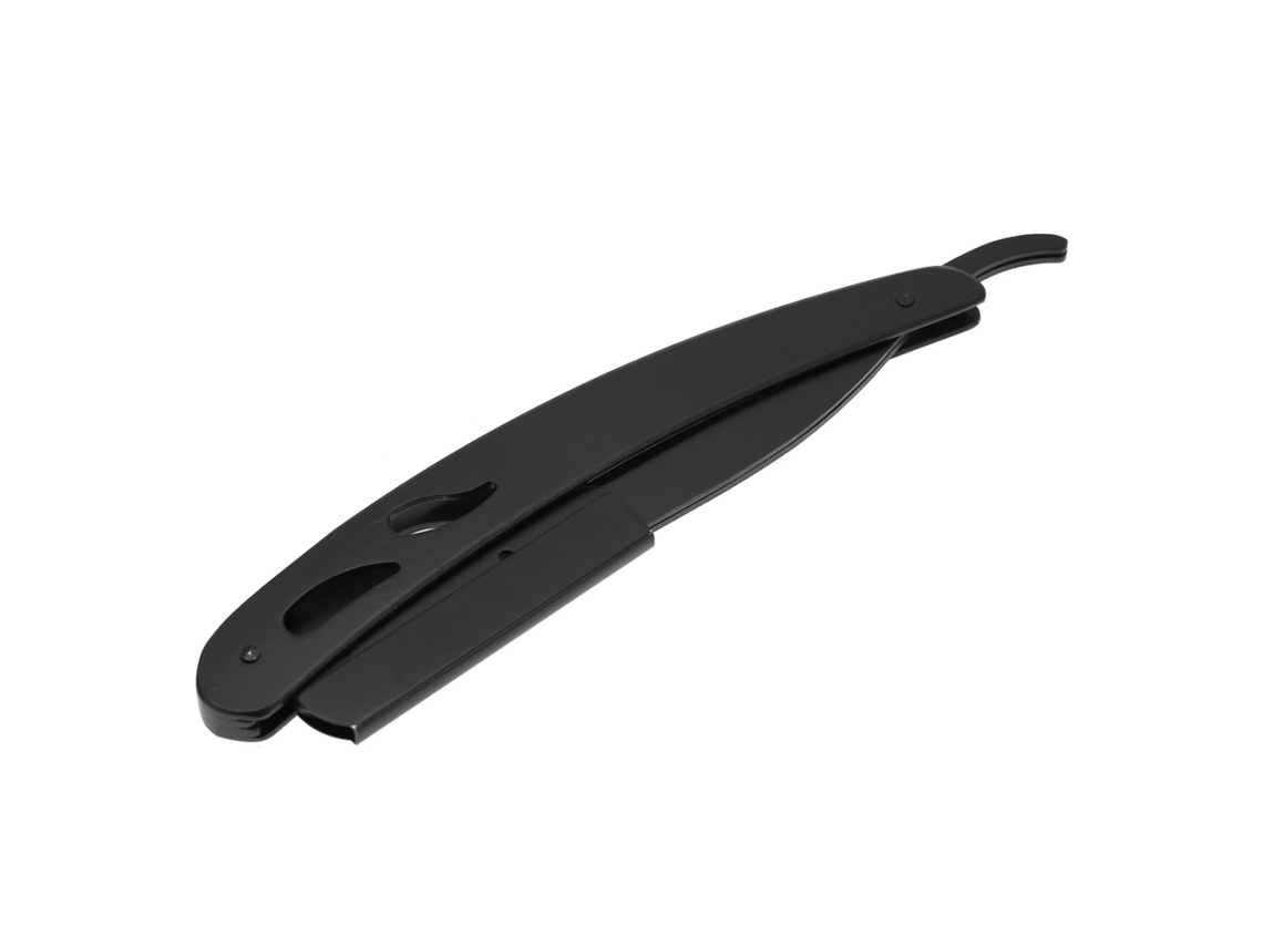 2026 porta Navaja Recta Plegable Profesional Acero Inoxidable para Afeitado de Barba Herramienta Depilatoria Negro