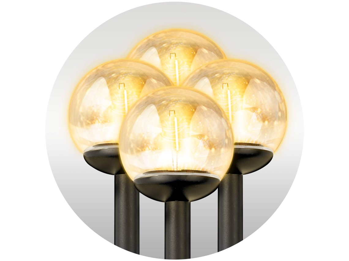Luminária Solar, Esfera Transparente, 4 Peças. Ilúmen Ls 103 Ilumen