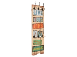 Vidaxl Bengaleiro De Parede Com 6 Ganchos 120x40 Cm Live Life