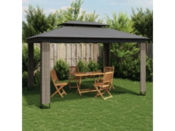 Vidaxl Gazebo Com Telhado Duplo 3,94x2,96 M Aço Antracite