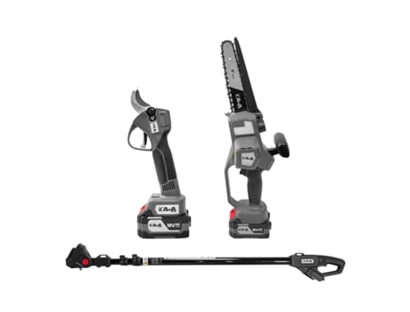 Kit Tesoura / Mini Motosserra / Cabo Extensível A Bateria 18v 2x4ah 18v Kawapower