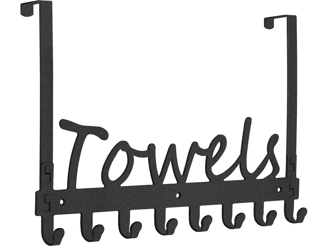 8 Ganchos Sobre A Porta, Cabide Para Roupas, Porta-toalhas De Parede, Para Banheiro, Cozinha, Porta-toalhas De Metal Preto, Porta-roupões De Banho