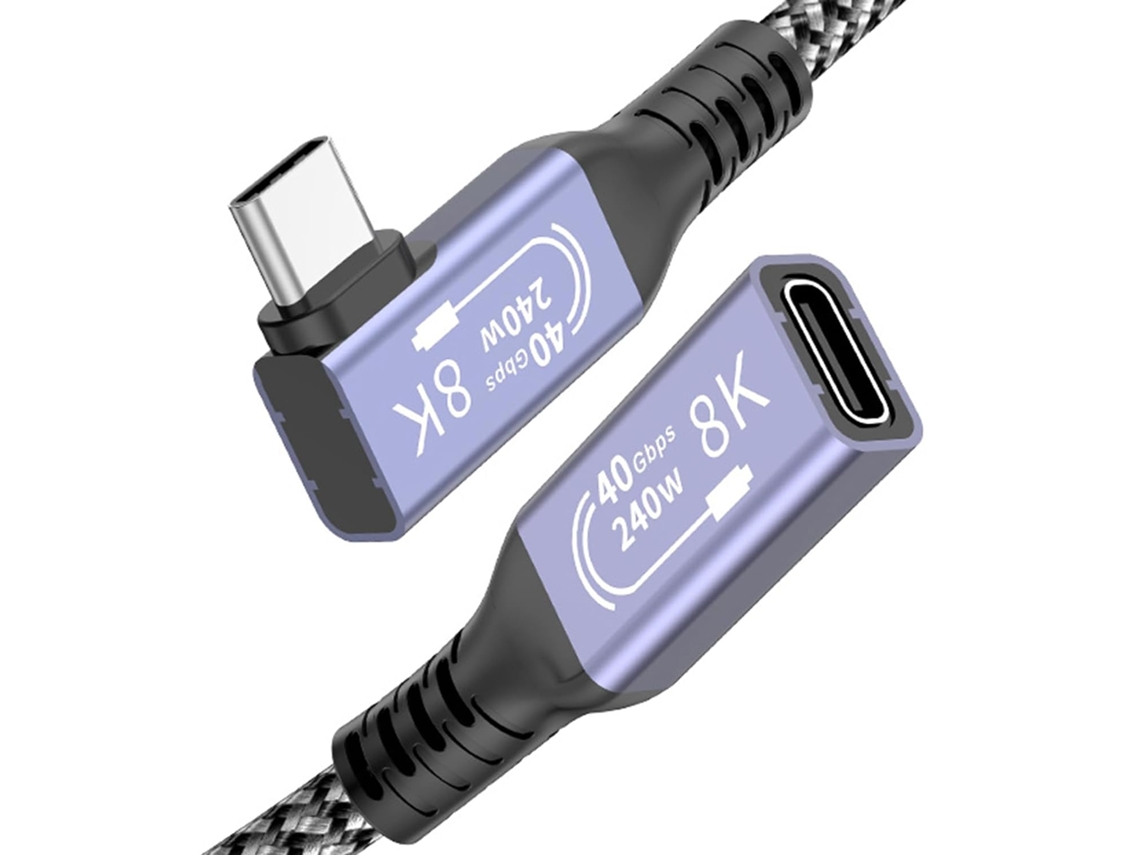 Cabo Extensor Usb Tipo-c Compatível Com Resolução 8k A 60hz E