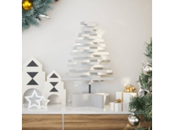 Vidaxl Árvore Natal Decorativa 60 Cm Madeira De Pinho Maciça Branco