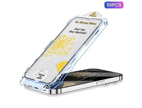 Mocolo 50 Peças Compatível Com Iphone 16 Pro Protetor De Tela De Impressão Em Seda Filme De Vidro Temperado Com Instalação Fácil Vledary