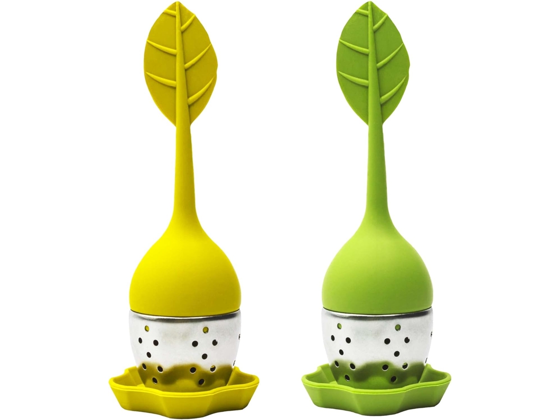 2 Infusores De Chá, Infusor De Chá A Granel, Sachês De Sílica Gel Com Esferas Filtro Aço Inoxidável(amarelo Fluorescente E Verde Limão)
