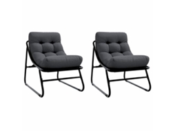 Maison Exclusive - Móveis De Jardim Com Almofada 2 Peças Preto 60,5 X 81 X 71 Cm