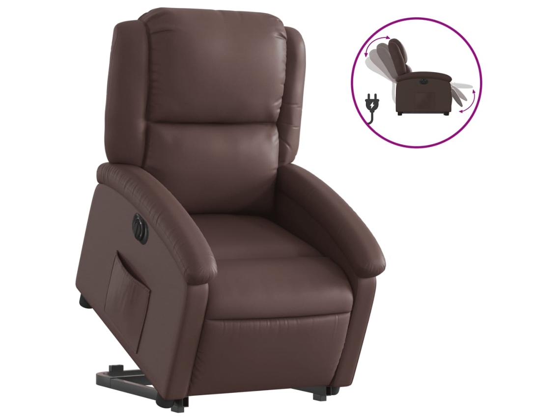 Electric Stand Up Recliner Chair, Electric Stand Up Recliner Chairs Vidaxl Marrom Couro Artificial