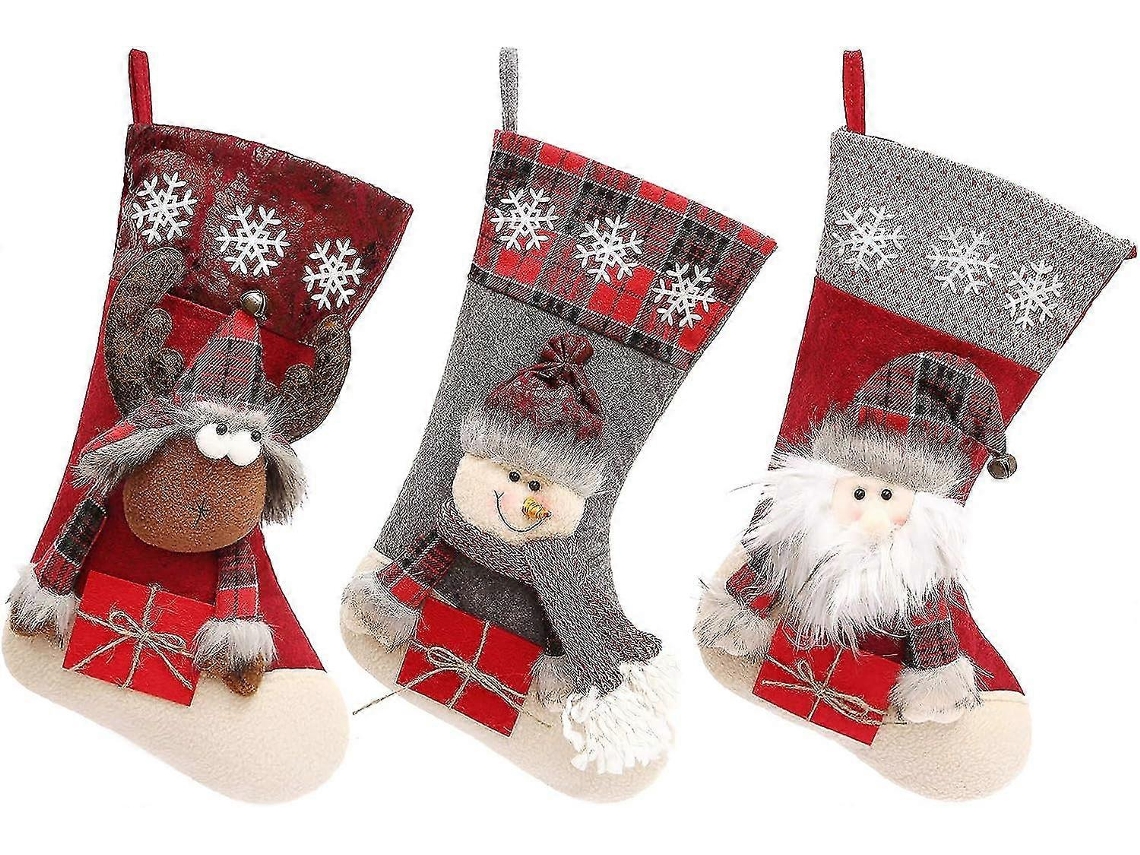 Pacote Com 3 Meias De Natal Personalizadas De 18 Para Família, Natal E Casa. Loja Olysi