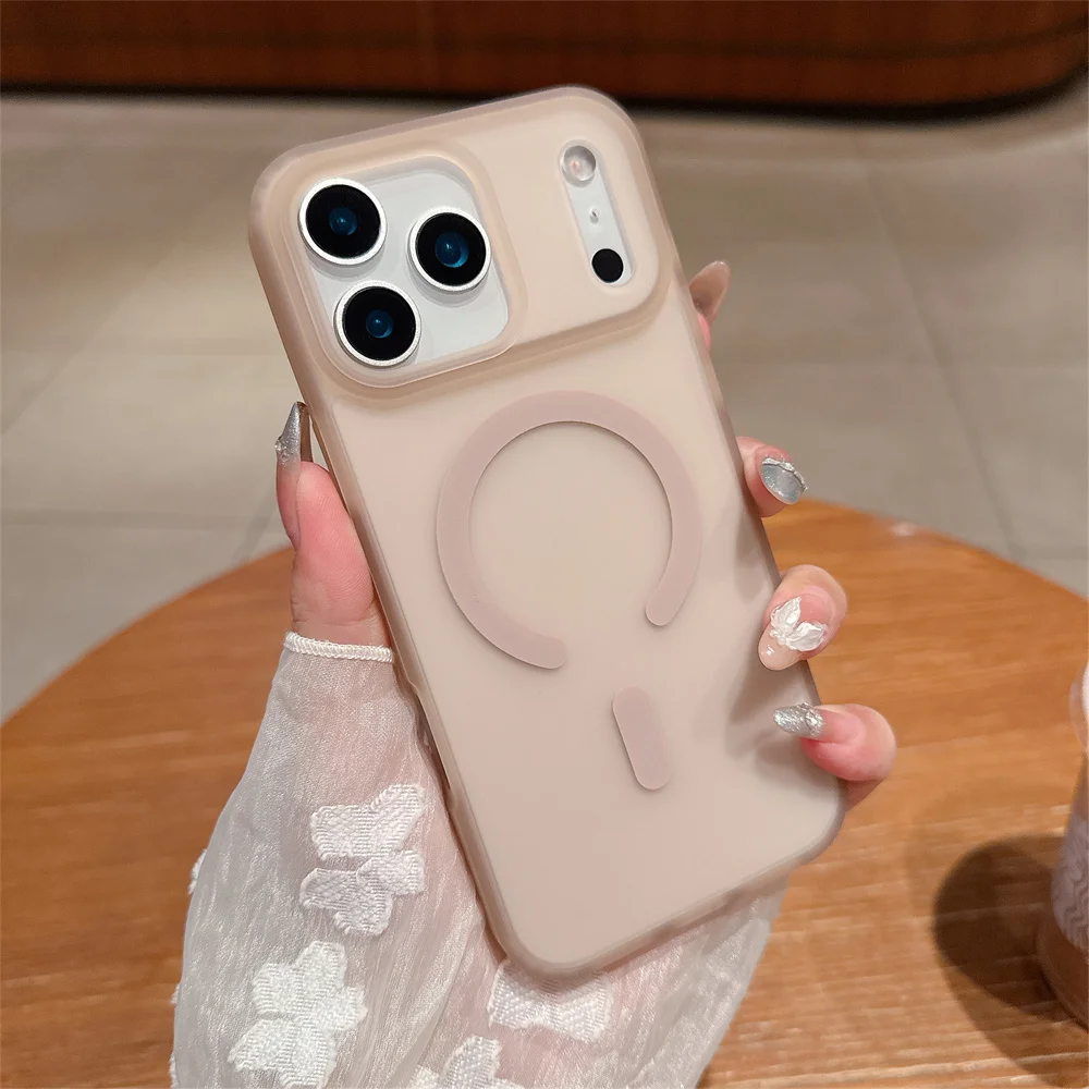 Capa Para Iphone Air, Dourada, Fosca E Transparente Com Carregamento Sem Fio Magsafe Para Iphone