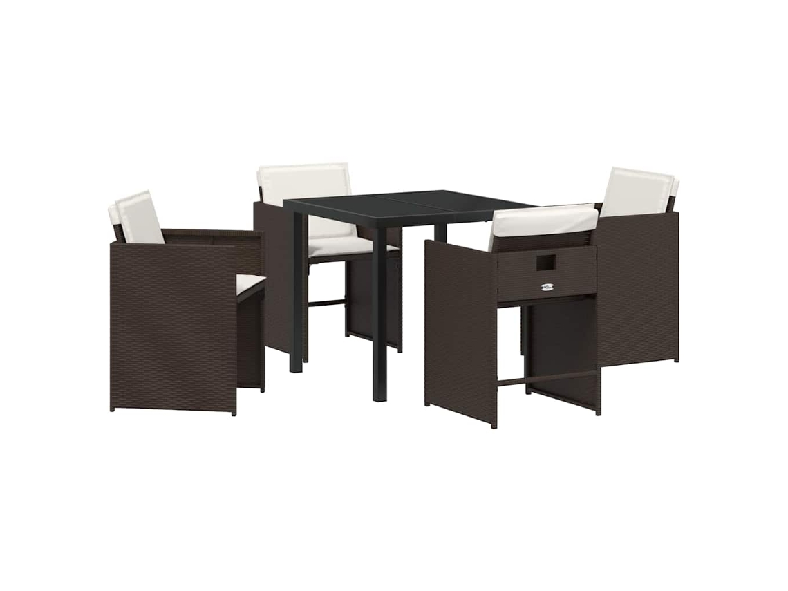 Maison Exclusive - Conjunto De Jantar Para Jardim 5 Pcs Castanho Vime Pe